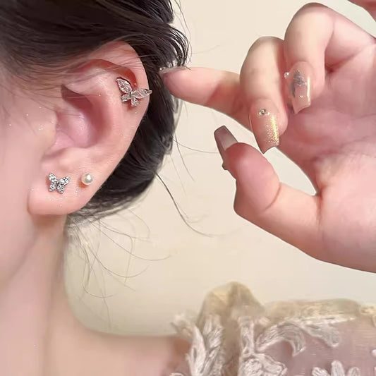 バタフライパールピアス6点セット