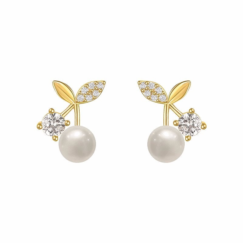 ゴールドチェリーパールピアス