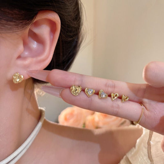 ハートミニピアス6点セット