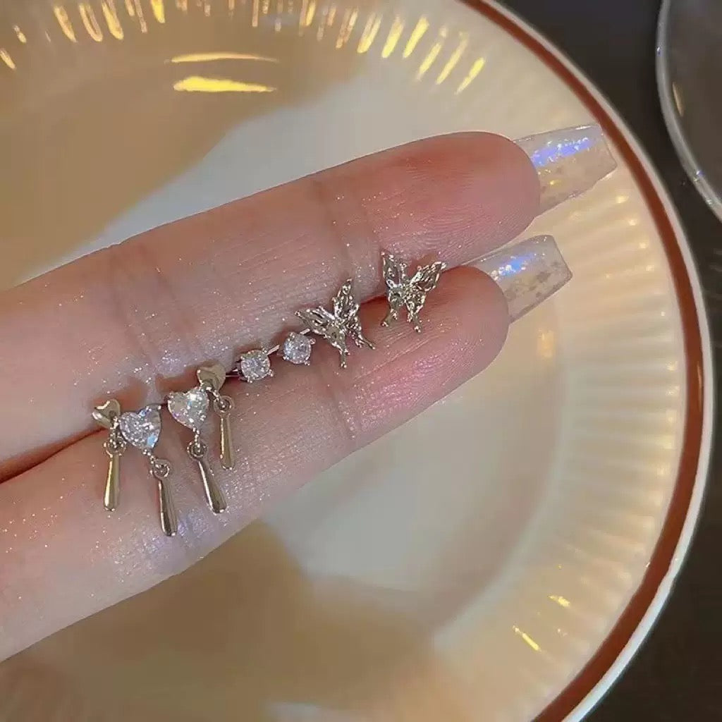シンプルモチーフピアス6点セット
