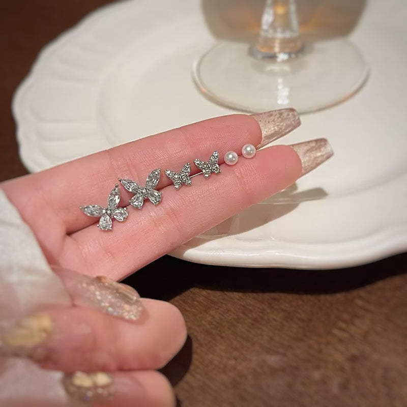 バタフライパールピアス6点セット