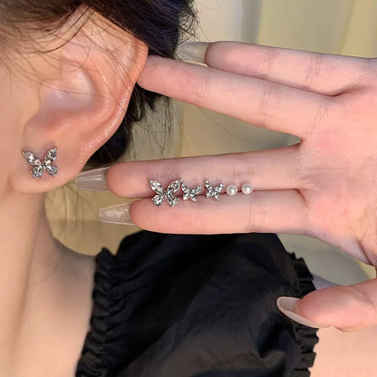 バタフライパールピアス6点セット