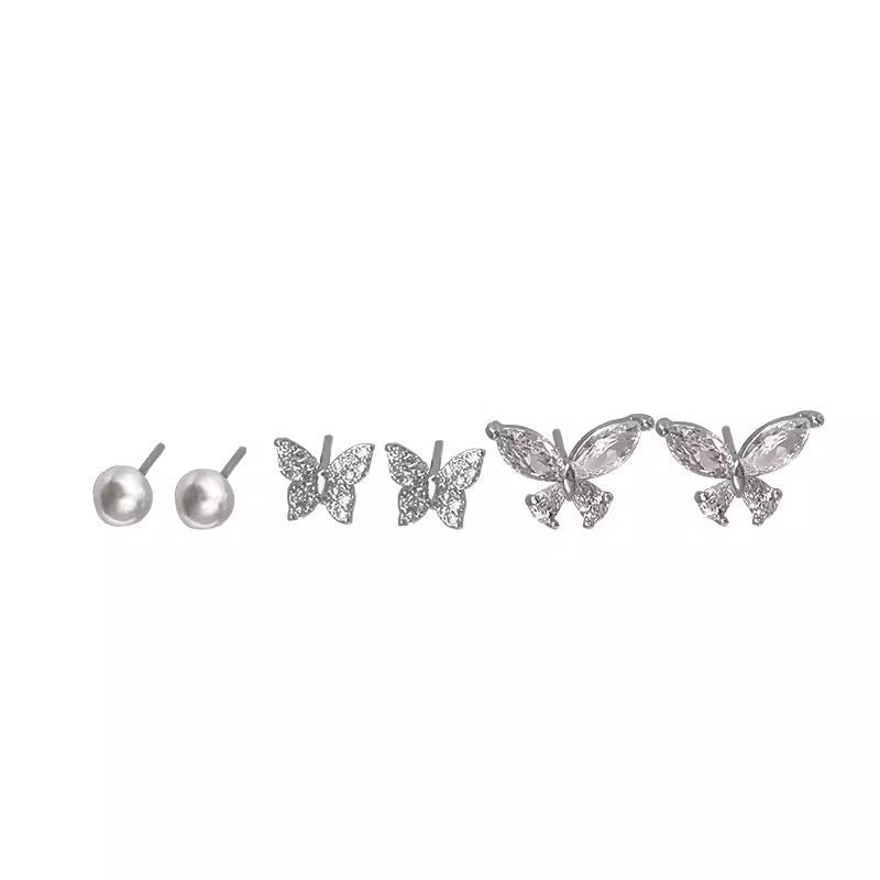 バタフライパールピアス6点セット