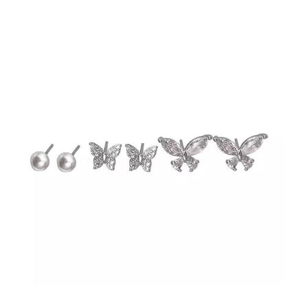 バタフライパールピアス6点セット