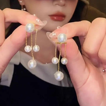 パールロングチェーンピアス