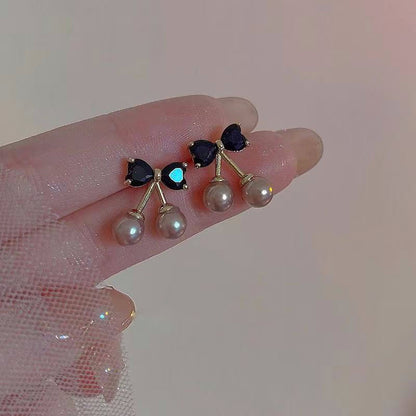リボンパールピアス