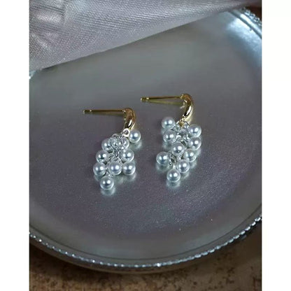 シルバービーズブーケピアス