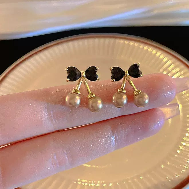 リボンパールピアス