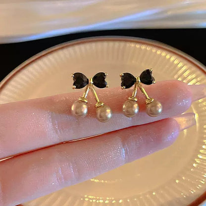 リボンパールピアス