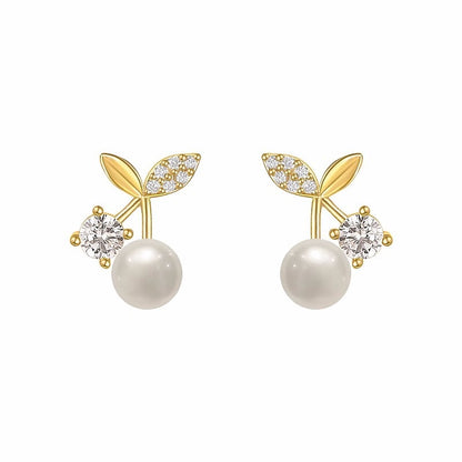 ゴールドチェリーパールピアス