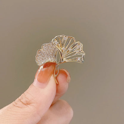 イチョウの葉ブローチ