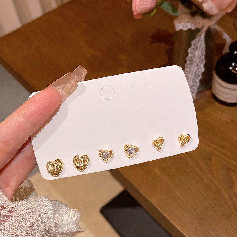 ハートミニピアス6点セット