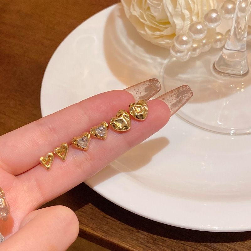 ハートミニピアス6点セット