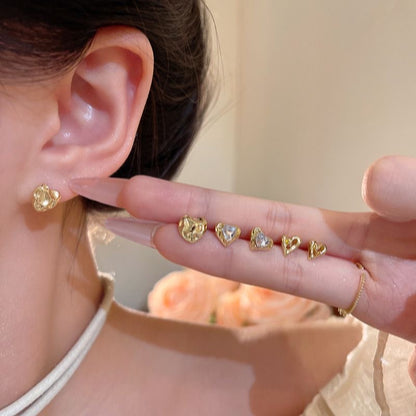 ハートミニピアス6点セット