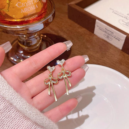 リボンハートピアス