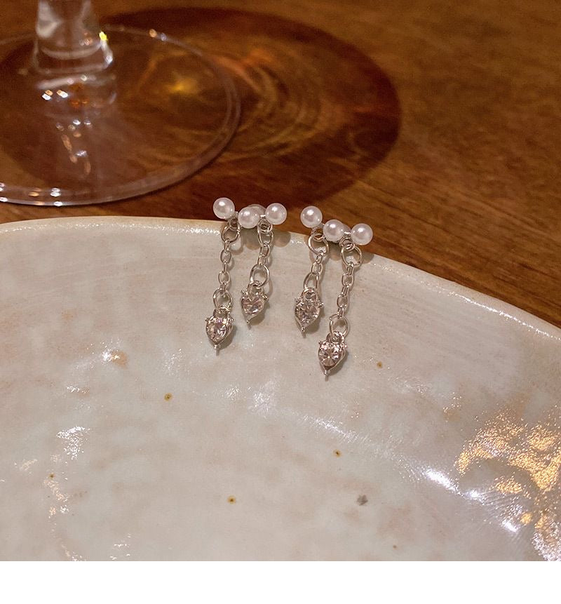ハートチェーンピアス