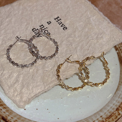 メタリックカットサークルピアス