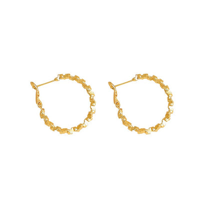 メタリックカットサークルピアス