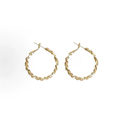 メタリックカットサークルピアス