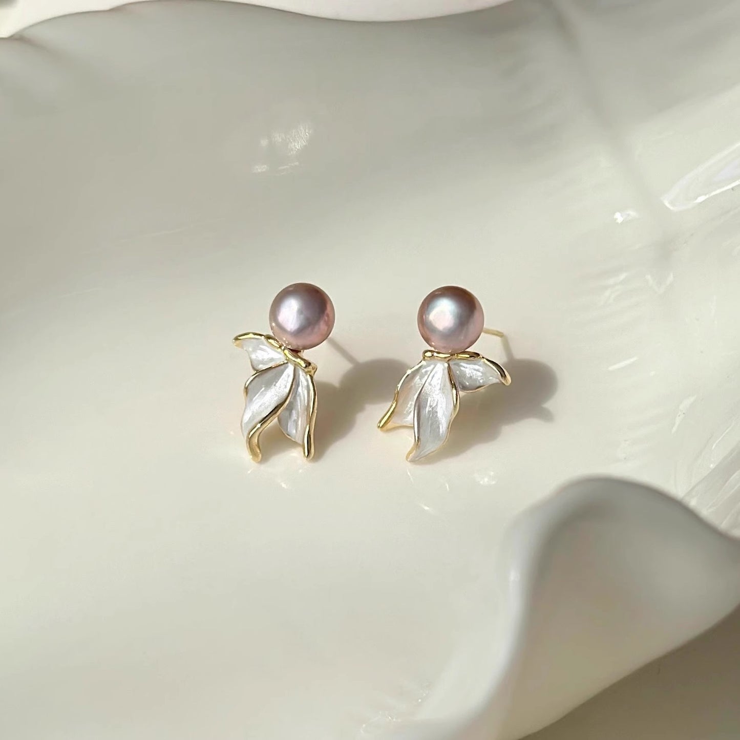 フローラルパールピアス