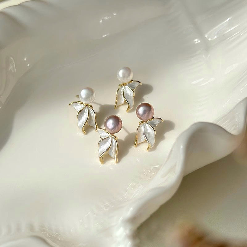 フローラルパールピアス