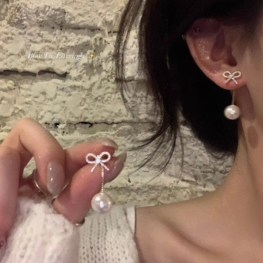 リボンパールピアス
