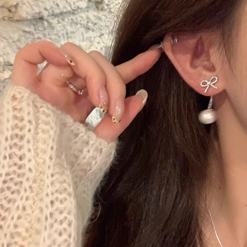リボンパールピアス