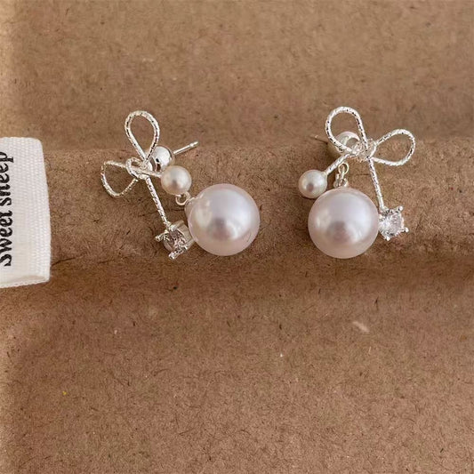リボンパールピアス