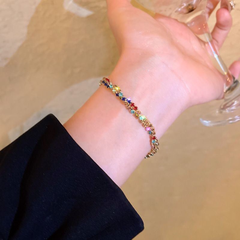カラーストーンラインブレスレット
