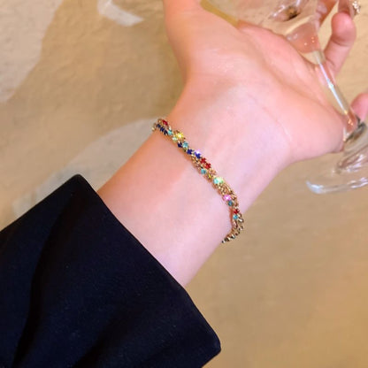カラーストーンラインブレスレット