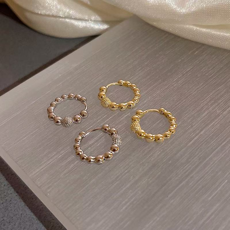ミニボールフープピアス（2カラー）