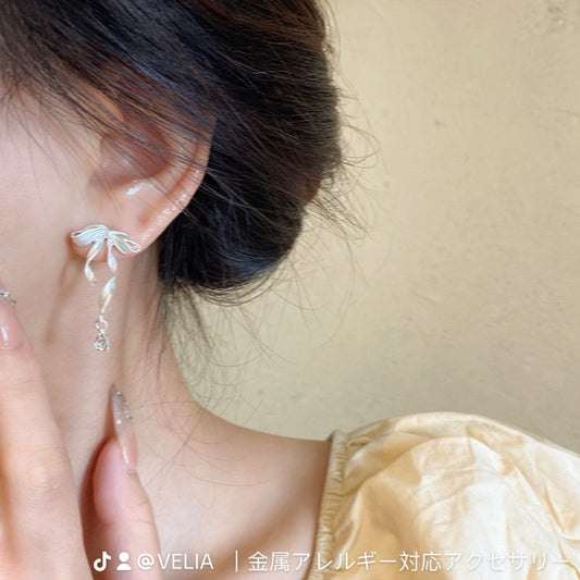 リボンドレープピアス